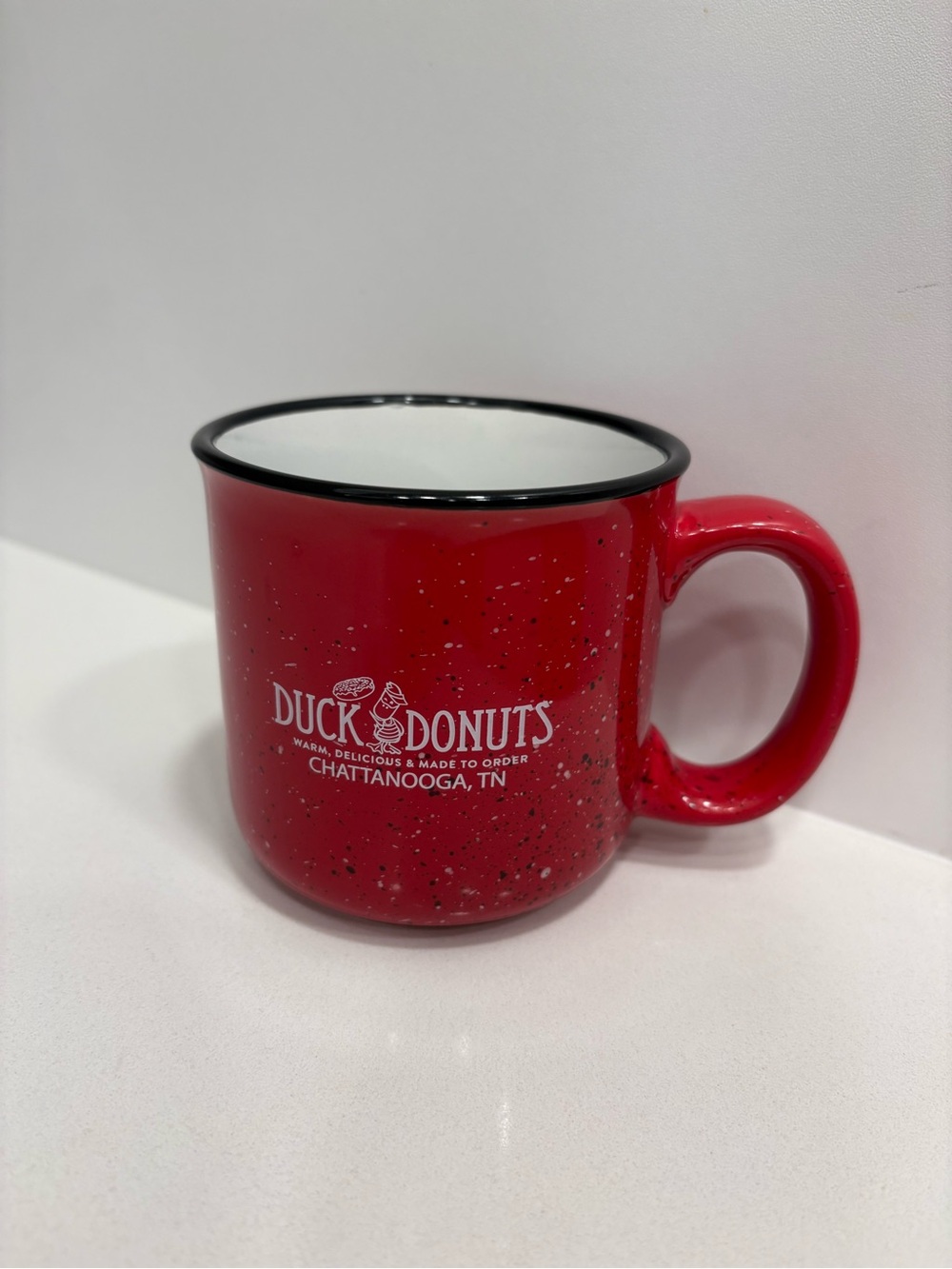 Duck Donuts - Red Speckled Ceramic Coffee Mug (Chattanooga, TN)